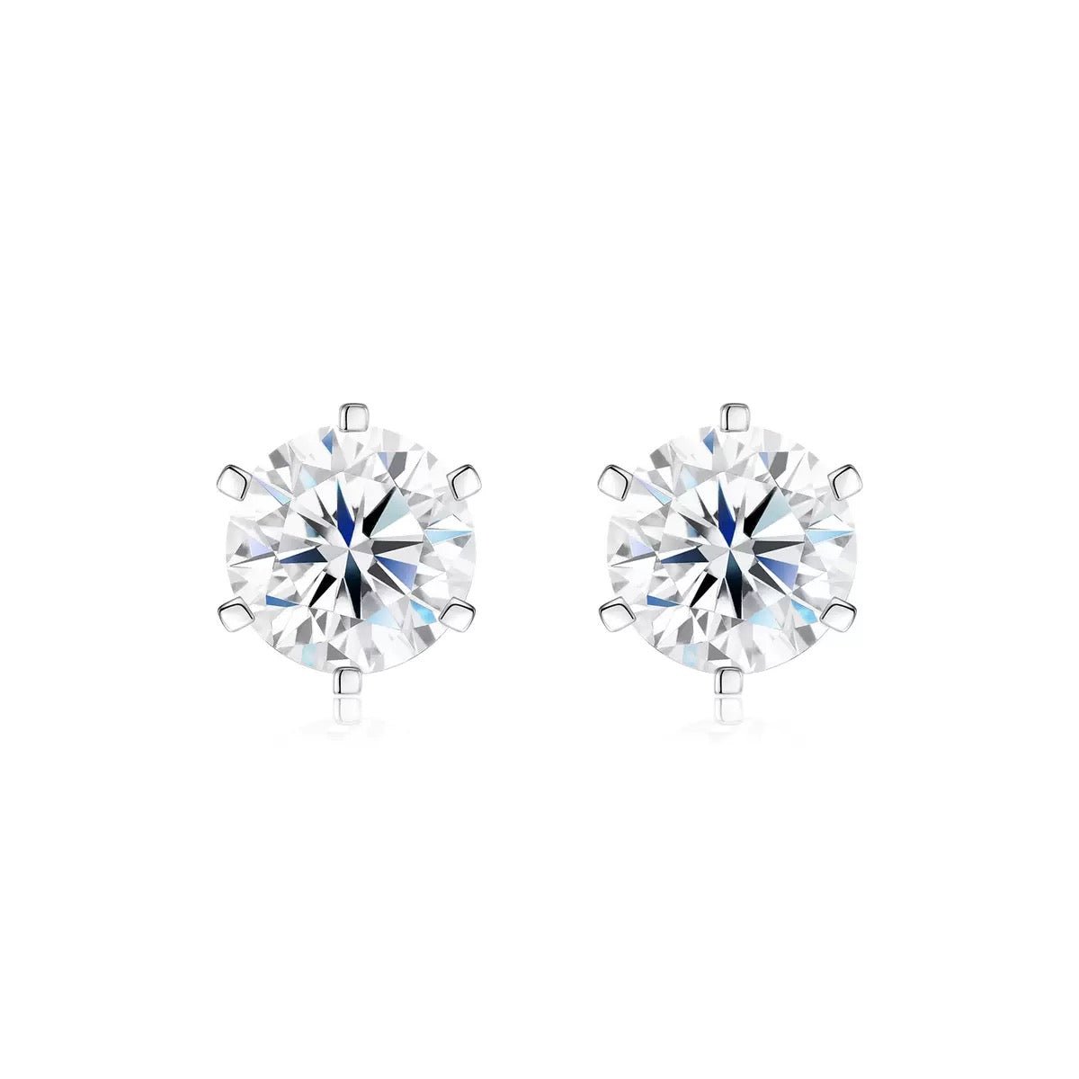 SelfSublime White Moissanite Stud Earrings - SelfSublime