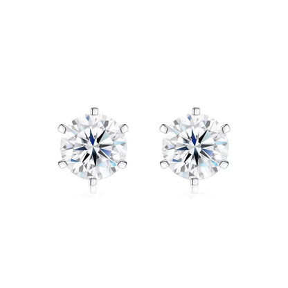SelfSublime White Moissanite Stud Earrings - SelfSublime