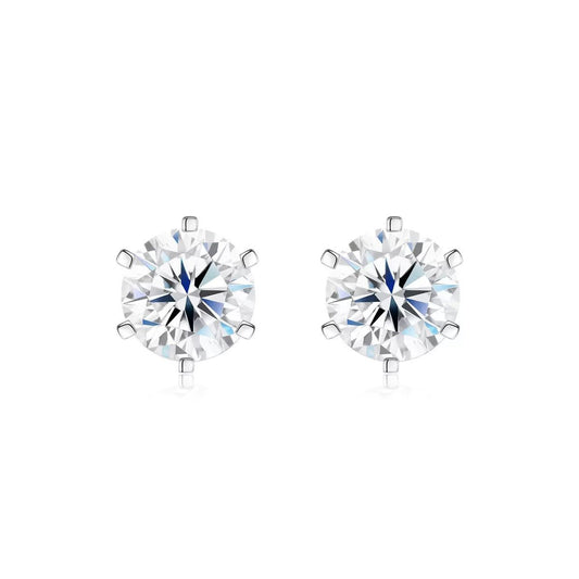 SelfSublime White Moissanite Stud Earrings - SelfSublime