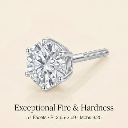 SelfSublime White Moissanite Stud Earrings - SelfSublime