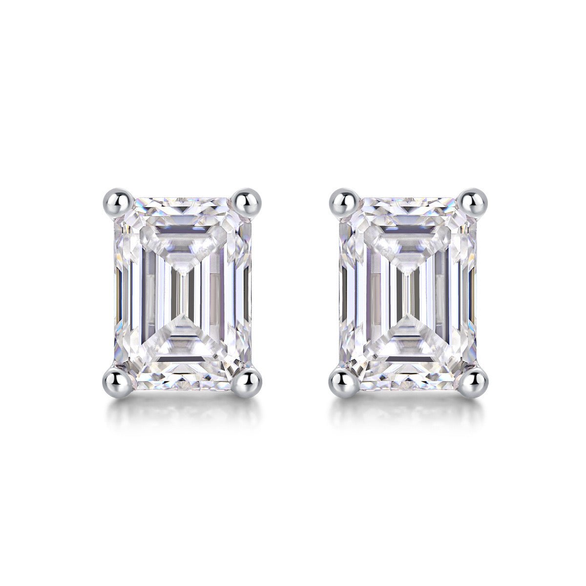 SelfSublime White Moissanite Stud Earrings - SelfSublime