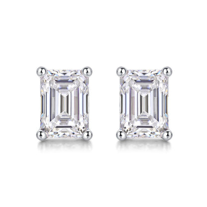 SelfSublime White Moissanite Stud Earrings - SelfSublime